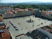 Ceske Budejovice main square seen form the black tower