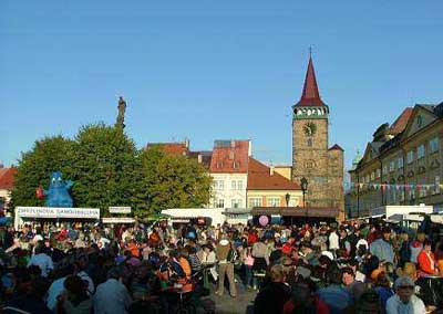 Historic main square of Jicin, duing the annual fairytale festival