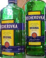 The green, blue and gold of Becherovka