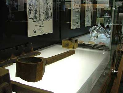 Tools and techniques displayed in the glass museum