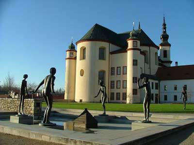 The musical fountain in the monastery gardens