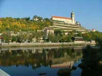 Melnik chateau and chruch tower high above the Labe River