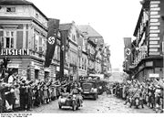 black and white stills fomthe liberation of Plzen in 1945