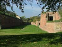 Red brick bastions of the terezin fortress
