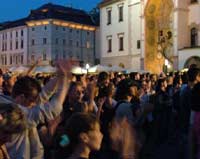 Crowd at one of the summer open air concerts on the main square
