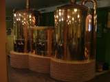Copper brewing tanks at St Wenceslas microbrewery (svatovaclvsky pivovar) in Olomouc
