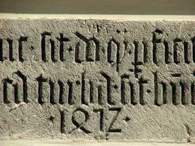Inscription on St Wenceslas chapel, Znojmo